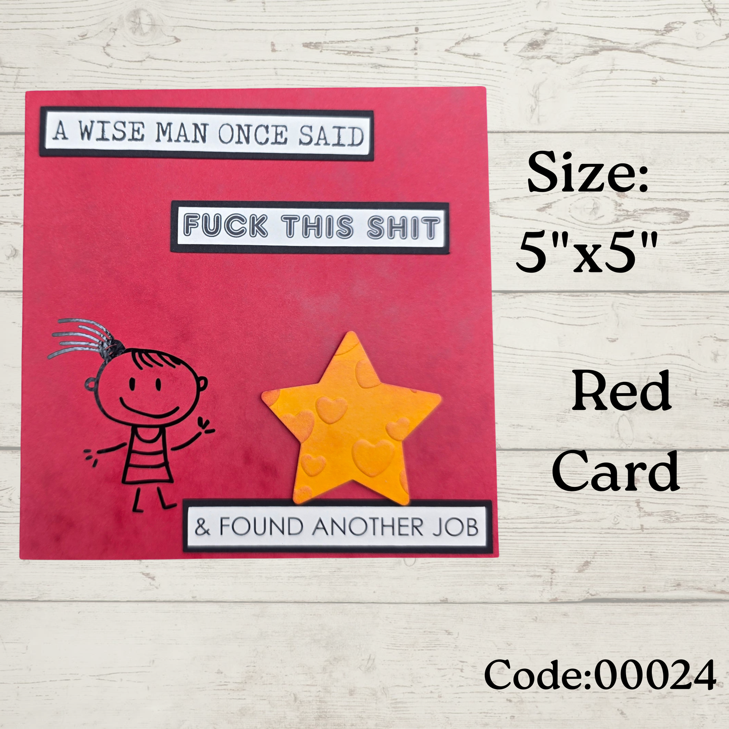 Handmade Greetings Card - 5x5" - #0024 - 'a wise man...'