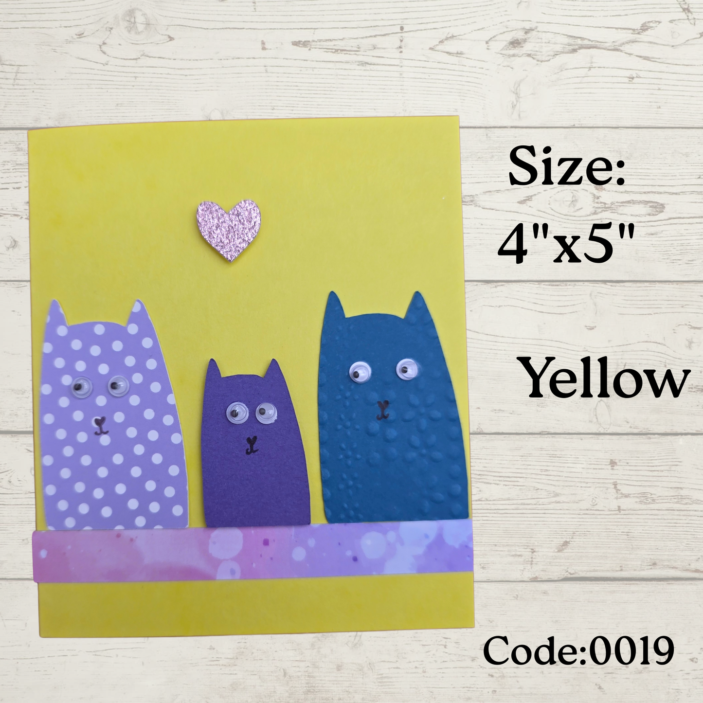 Handmade Greetings Card - 4x5" - #0019 - Blank