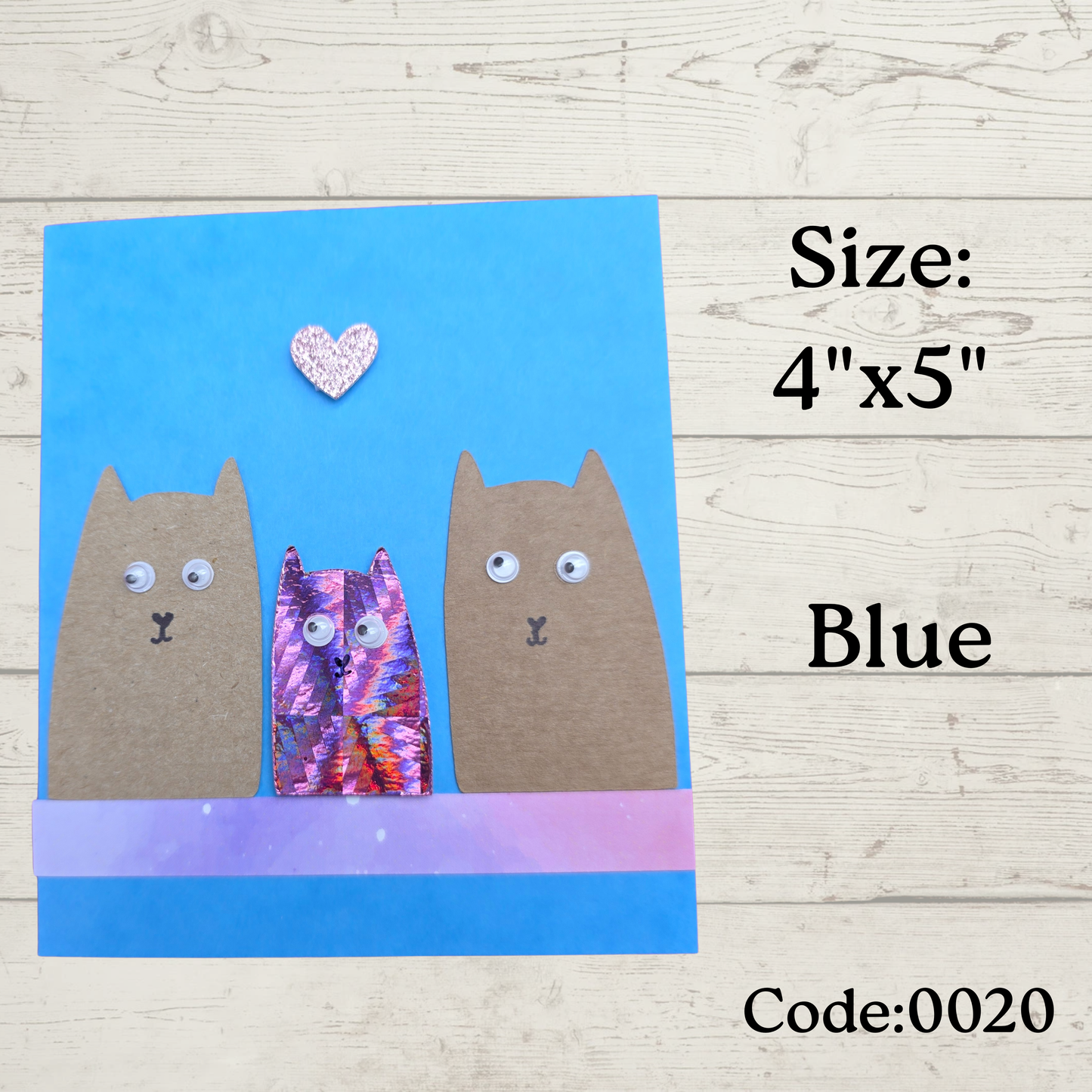 Handmade Greetings Card - 4x5" - #0020 - Blank