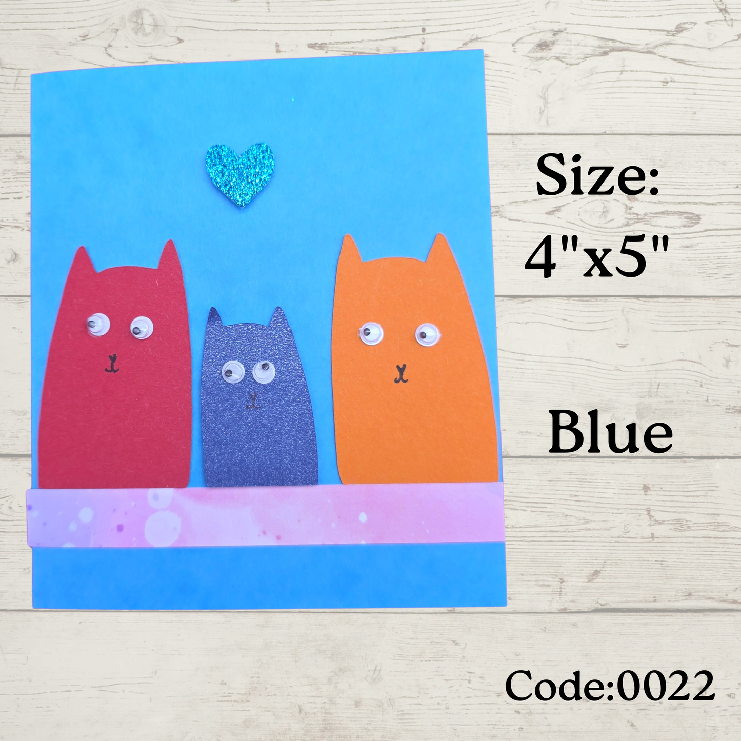 Handmade Greetings Card - 4x5" - #0022 - Blank