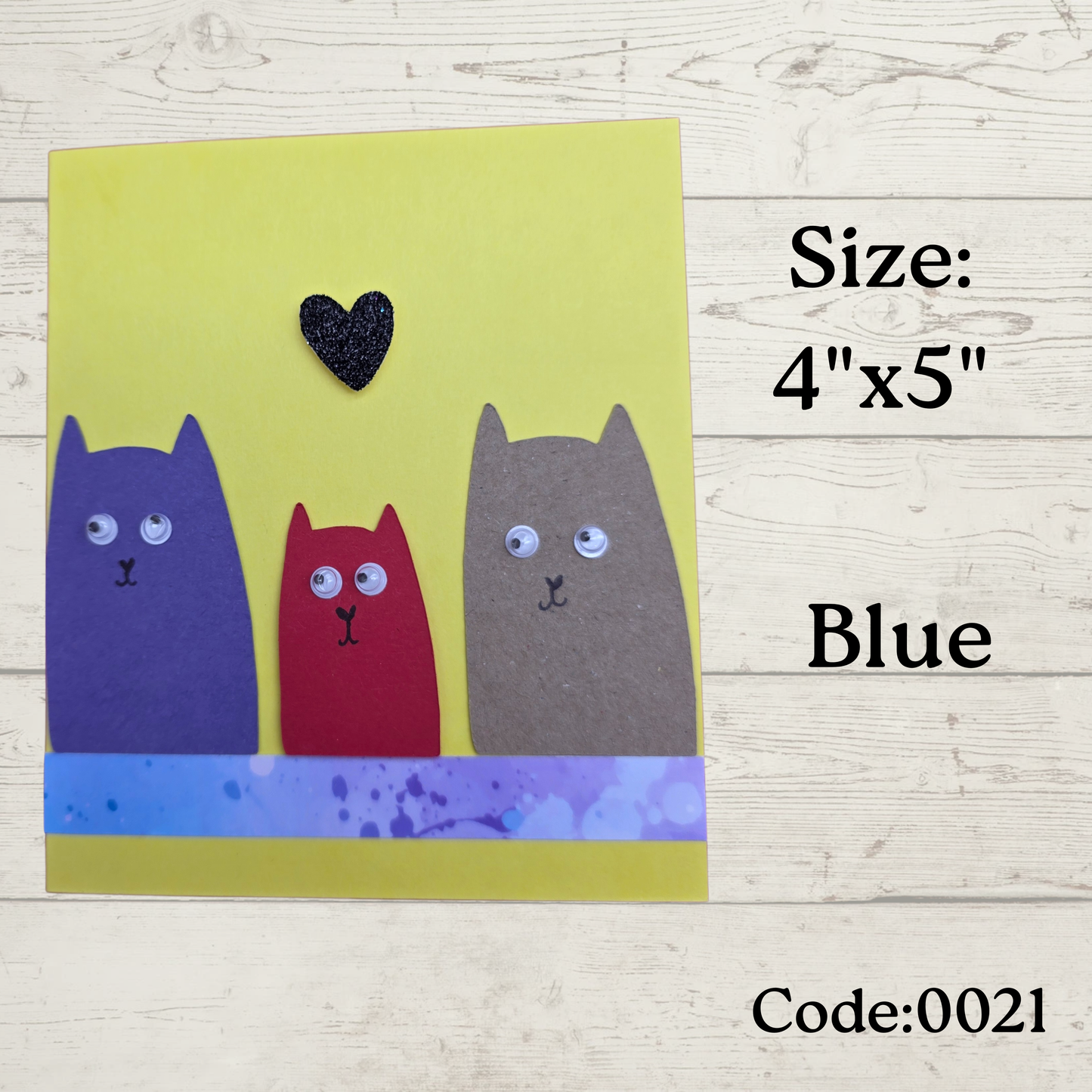 Handmade Greetings Card - 4x5" - #0021 - Blank