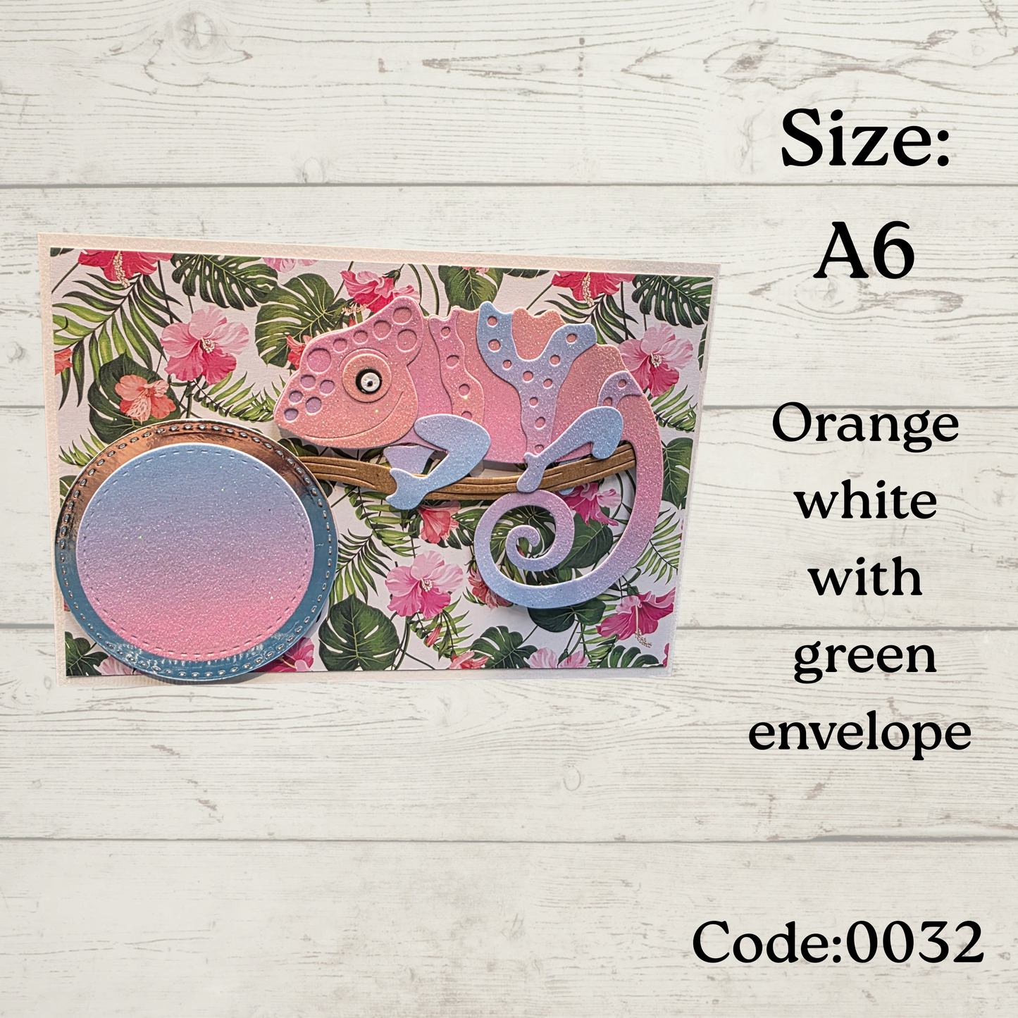 Handmade Greetings Card - A6 - #0032 - Chameleon Blank