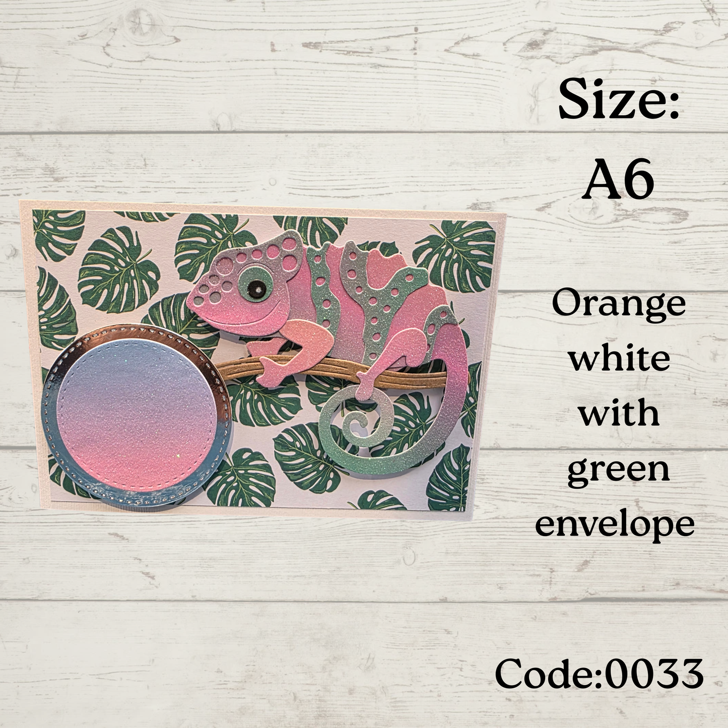 Handmade Greetings Card - A6 - #0033 - Chameleon Blank