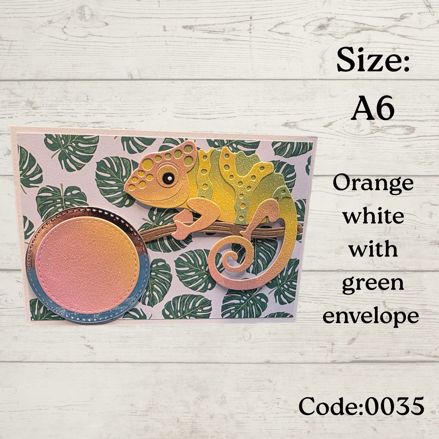 Handmade Greetings Card - A6 - #0035 - Chameleon - Blank