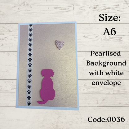 Handmade Greetings Card - A6 - #0036 - Dog - Blank