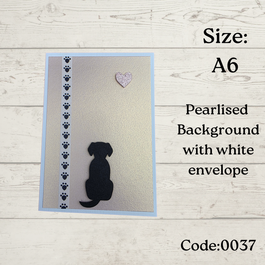 Handmade Greetings Card - A6 - #0037 - Dog - Blank