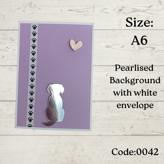 Handmade Greetings Card - A6 - #0042 - Dog - Blank