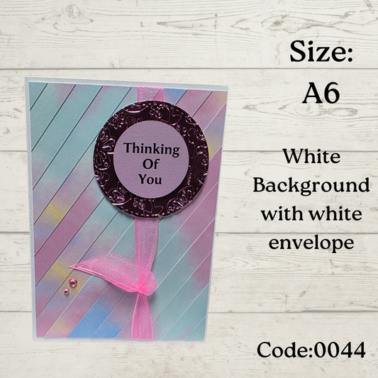 Handmade Greetings Card - A6 - #0044 - Thinking Of You - Blank