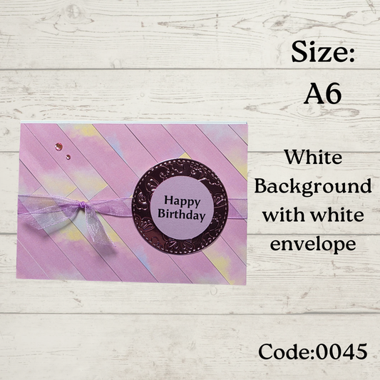 Handmade Greetings Card - A6 - #0045 - Happy Birthday - Blank